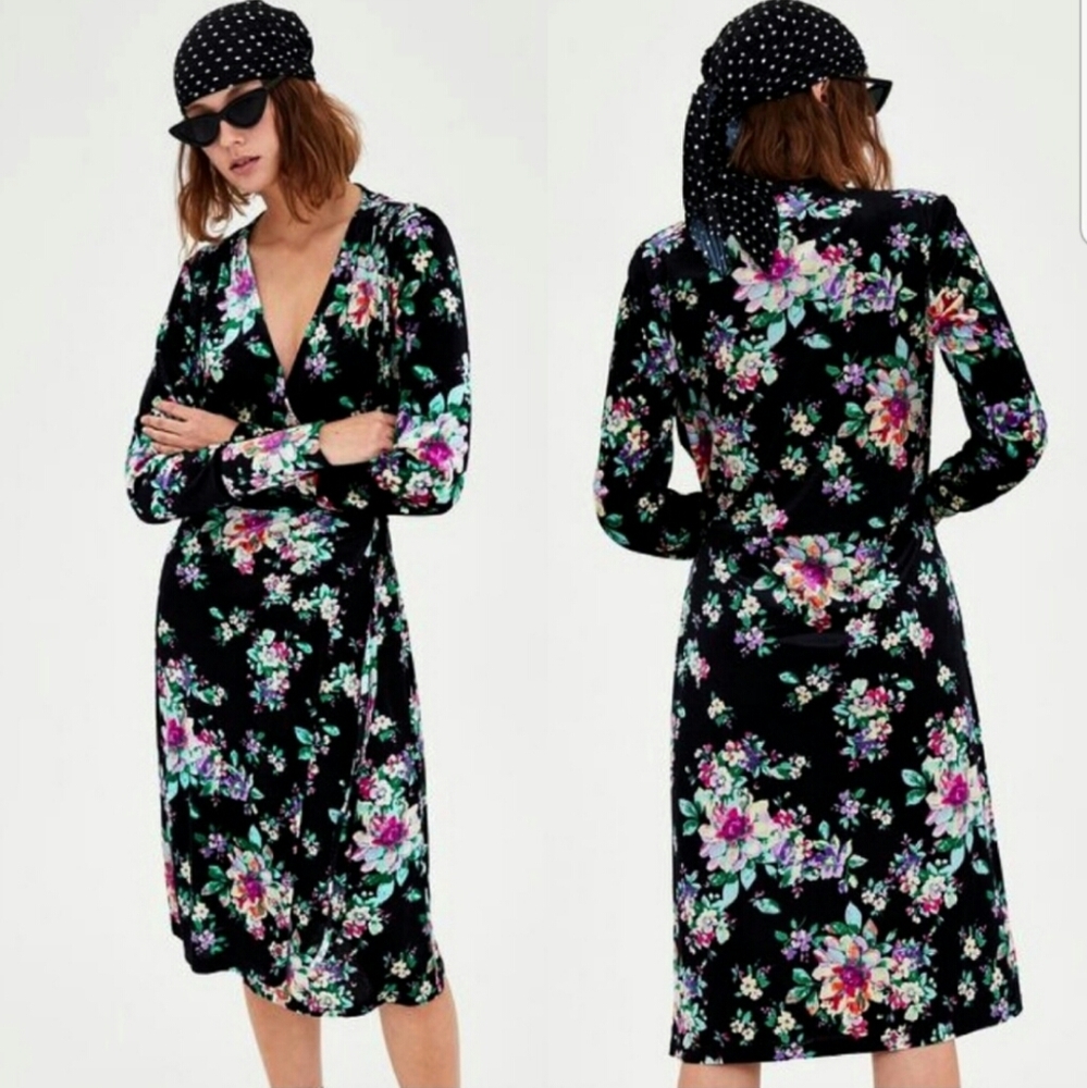 New! Zara Floral Dress With Flowers Zara Dress